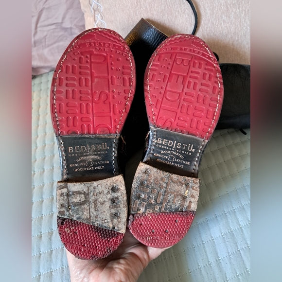 Bed Stu Manchester Distressed Leather Upper High Boots with Lace Accents - Picture 6 of 15